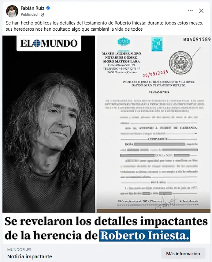 La estafa de plataformas de inversión con famosos realiza una suplantación de identidad